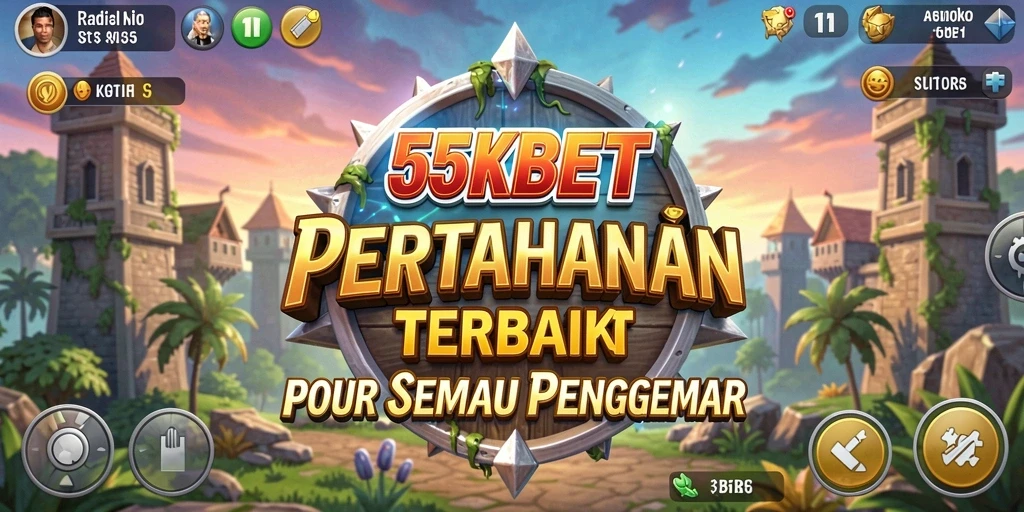 Tampilan gameplay menarik di 55KBET yang penuh strategi Tower Defense.