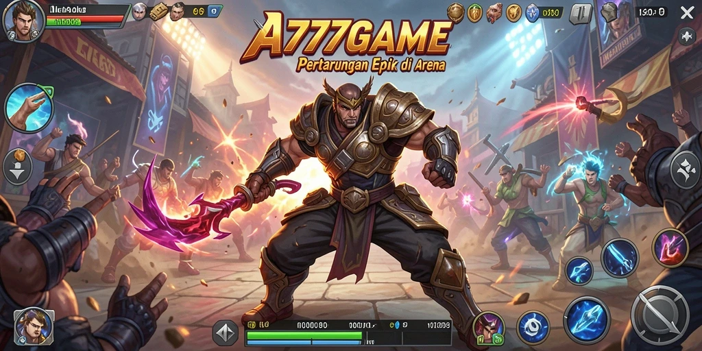 Gameplay A777GAME yang mendebarkan dengan pertarungan intens.