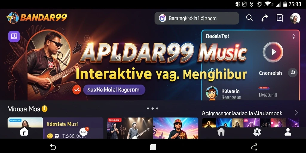 Tampilan antarmuka BANDAR99 dengan fitur musik interaktif.