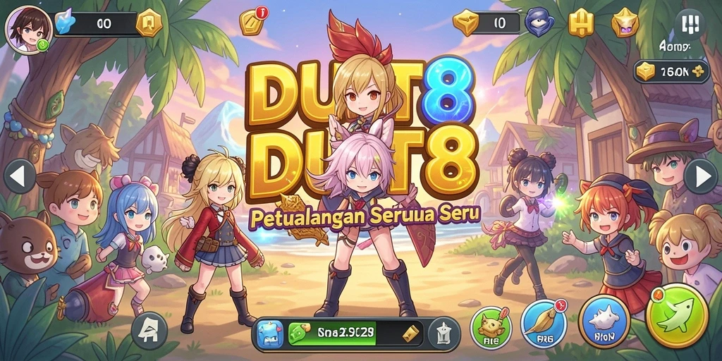 Gameplay seru dengan karakter anime ikonik dalam DUIT8.