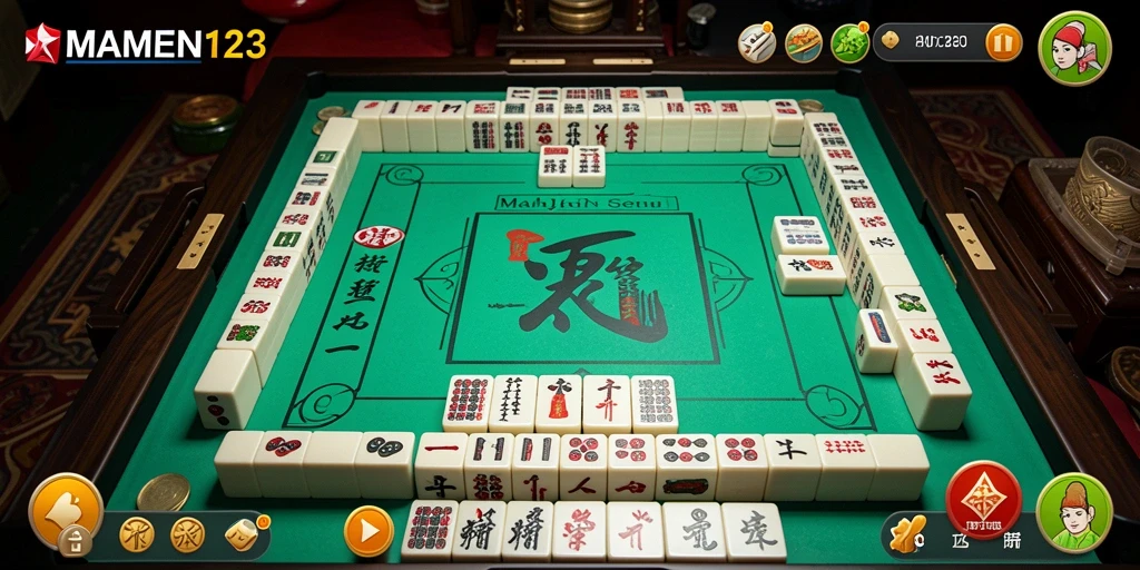 Tampilan menarik dari gameplay MAMEN123 dengan elemen Mahjong.