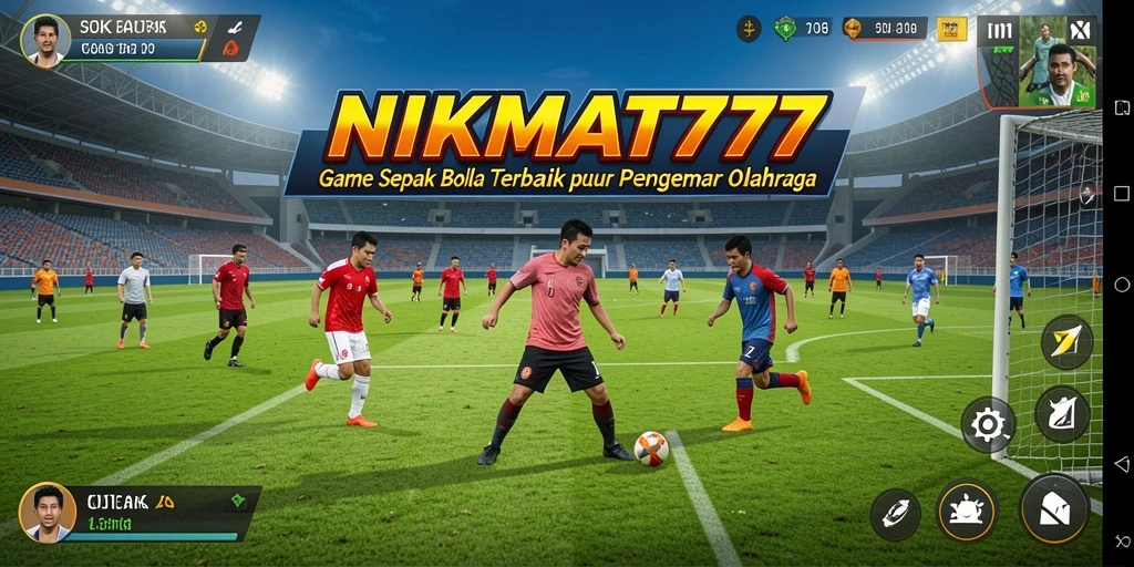 Tampilan gameplay NIKMAT777 dengan aksi sepak bola yang menegangkan.
