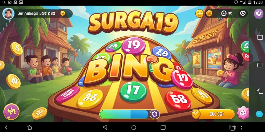 Screenshot SURGA19 menampilkan gameplay Bingo yang seru dan interaktif.