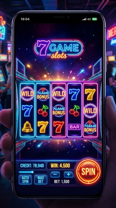 Tampilan utama aplikasi 7game yang menarik.